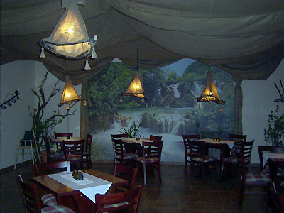 Wandtapete im Restaurant